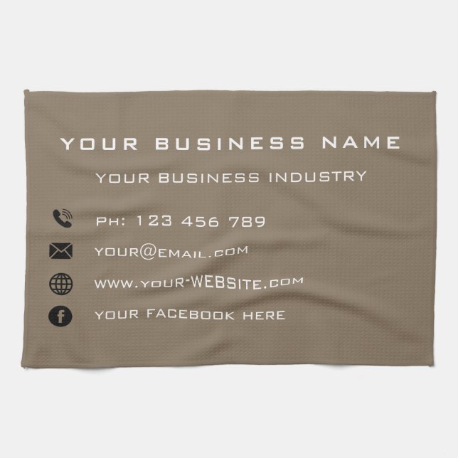 Anpassningsbar Business Namn Text Kitchen Towel-ma Kökshandduk (Horisontell)