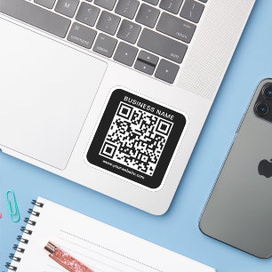 Anpassningsbar Business Namn URL QR-kodmall liten Klistermärken