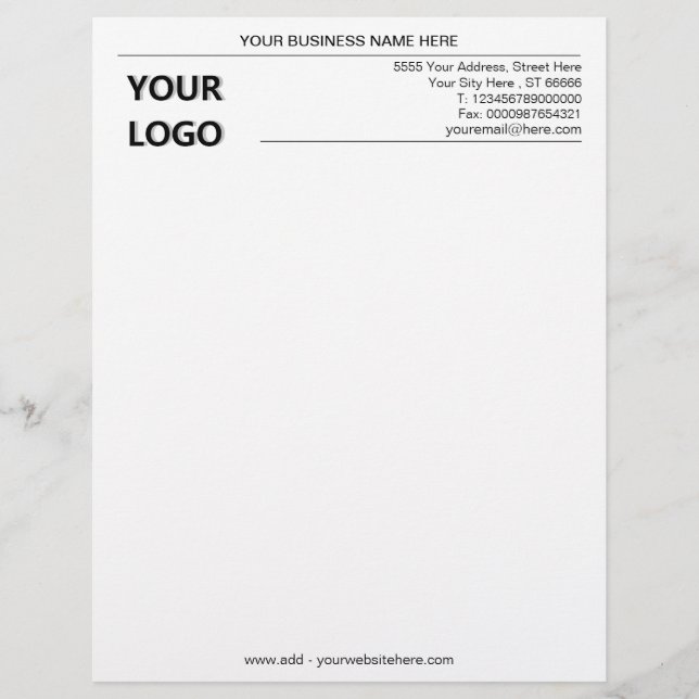 Anpassningsbar Business Office Letterhead med din  Brevhuvud (Framsida)