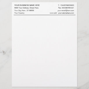 Anpassningsbar Business Office Letterhead med Logo Brevhuvud