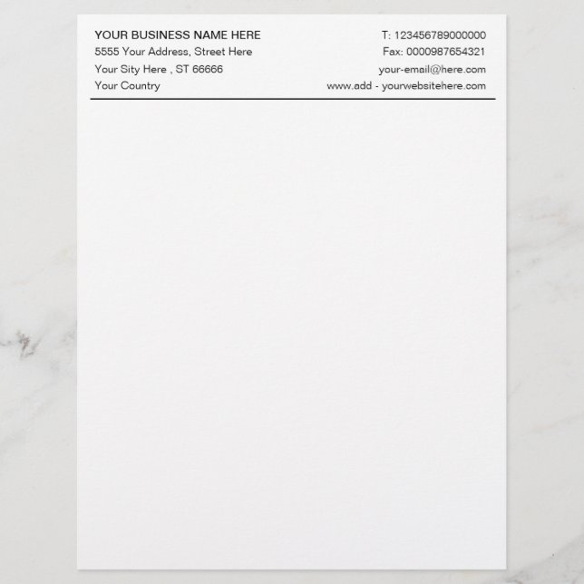 Anpassningsbar Business Office Letterhead med Logo Brevhuvud (Framsida)