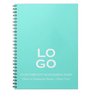 Anpassningsbar Business or Company Logotyp Teal Aq Anteckningsbok