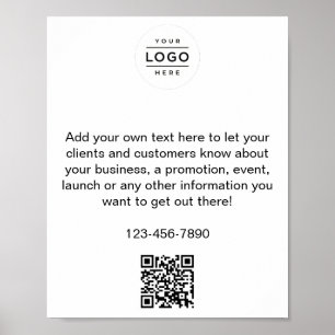 Anpassningsbar Business Promo Poster med QR-kod oc