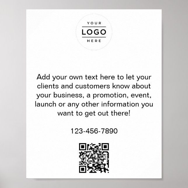 Anpassningsbar Business Promo Poster med QR-kod oc (Framsidan)