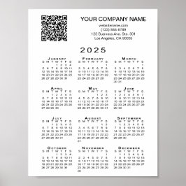 Anpassningsbar Business QR-kod 2025-kalender Poster