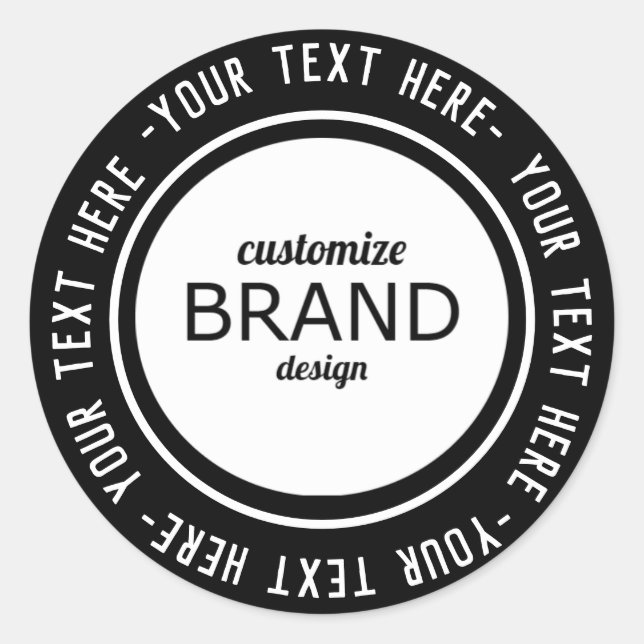 Anpassningsbar Business Round Logotyp Stickers Bla Runt Klistermärke (Framsida)