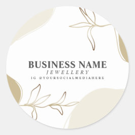 Anpassningsbar Business Sand & Khaki-produktförpac Runt Klistermärke