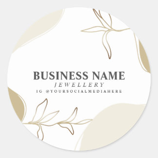 Anpassningsbar Business Sand & Khaki-produktförpac Runt Klistermärke