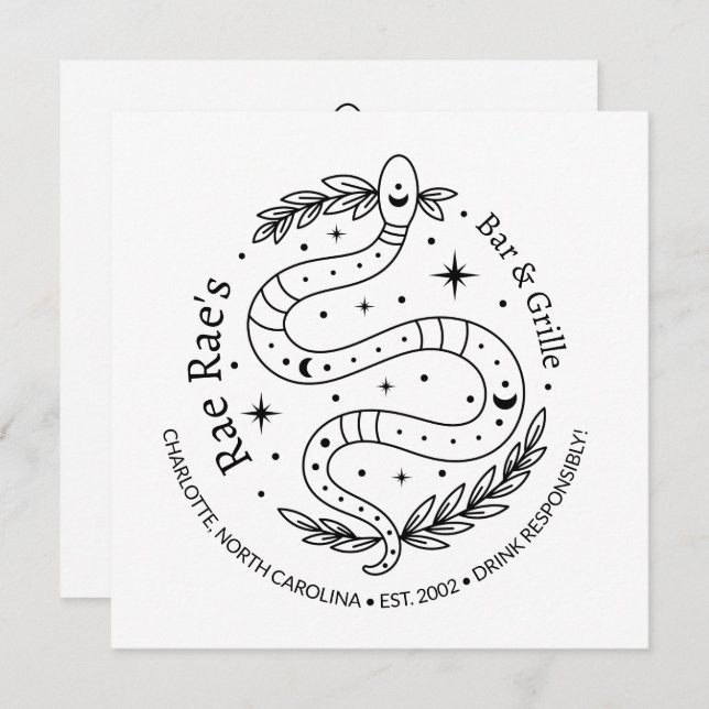 Anpassningsbar Business Snake Logotyp - platta kor (Fram/baksida)