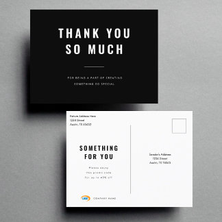 Anpassningsbar Business Tack Postcard Vykort
