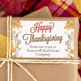 Anpassningsbar Business Thanksgiving Modern Höst l Rektangulärt Klistermärke