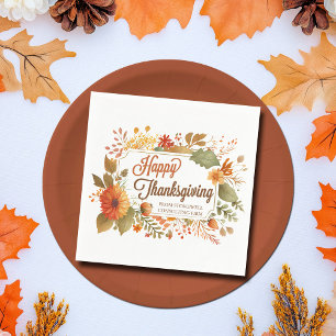 Anpassningsbar Business Thanksgiving Party Fall Fl Pappersservett