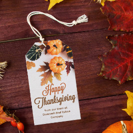 Anpassningsbar Business Thanksgiving Snygg Pumpkin Presentetikett
