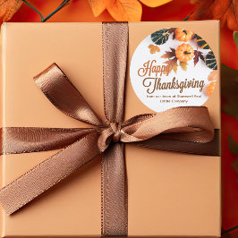 Anpassningsbar Business Thanksgiving Snygg Pumpkin Runt Klistermärke