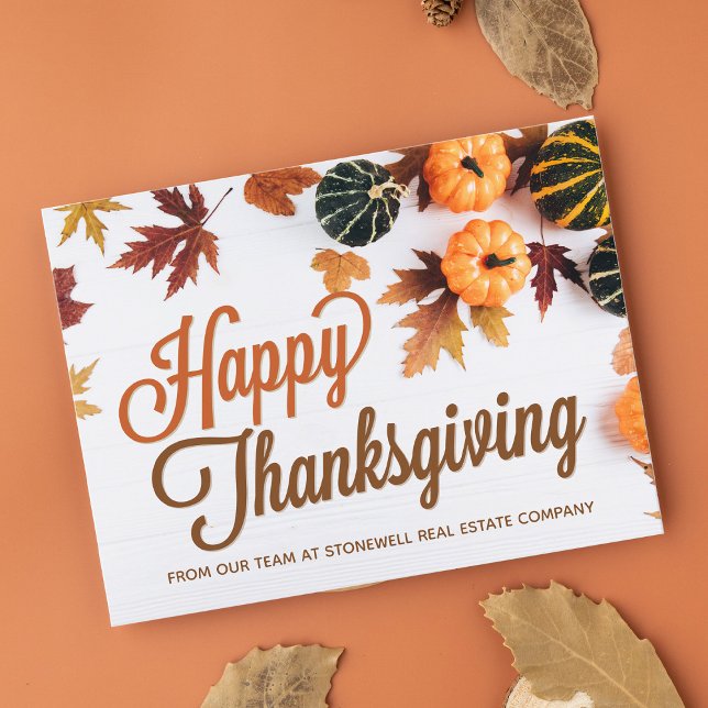 Anpassningsbar Business Thanksgiving Snygg Pumpkin Vykort (Skapare uppladdad)