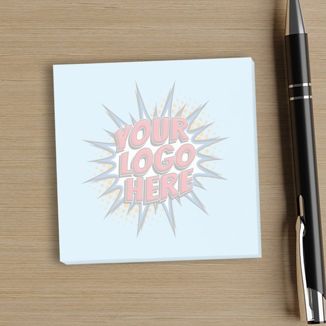 Anpassningsbar Business - Watermark Logotyp Blue Post-it Block (Skapare uppladdad)