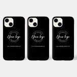 Anpassningsbar Business White Logotyp webbplats<br><div class="desc">Öka ditt företags närvaro med Anpassningsbar Business White Logotyp Website Black Phone Case. Den här telefonväskan i personligen kombinerar sömlöst praktisk och professionell estetik, och skapar den som ett viktigt tillbehör för både dig och ditt team. Telefonväskan har en slimmad och tidlös design där den vita logotypen för anpassningsbarna visas...</div>