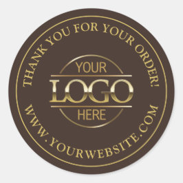 Anpassningsbar Buss Logotyp Promotional Brown och Runt Klistermärke
