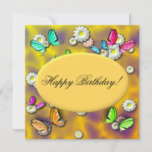 Anpassningsbar Butterfly Birthday Inbjudan