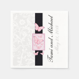 Anpassningsbar Butterfly Bröllop Napkins Pappersservett