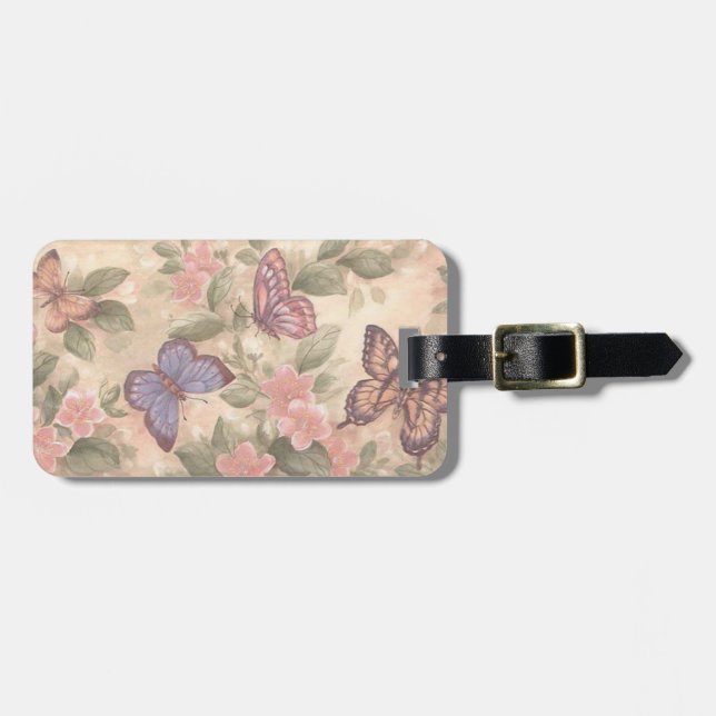 Anpassningsbar Butterfly Luggage Tag Bagagebricka (Horisontell Framsida)