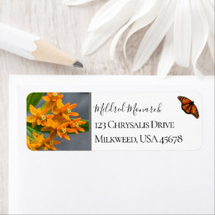 Anpassningsbar Butterfly Ogräs Photo Native Wildb Returadress Etikett