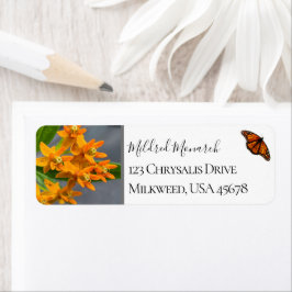 Anpassningsbar Butterfly Ogräs Photo Native Wildbl Returadress Etikett