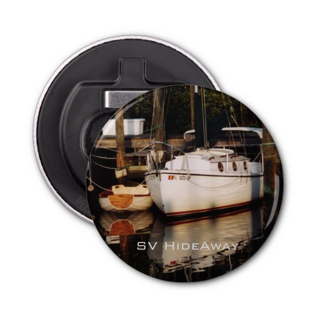 Anpassningsbar Button Bottenöppnare SV Hideaway Flasköppnare (Framsidan)