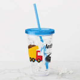 Anpassningsbar byggtruck för barn - Akryl Tumbler Take Away Mugg