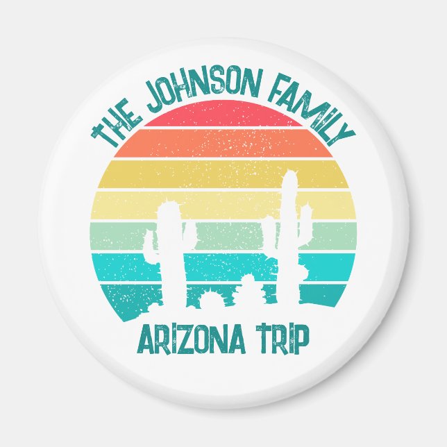 Anpassningsbar Cactus Sunset Arizona Desert Resa Magnet (Framsidan)