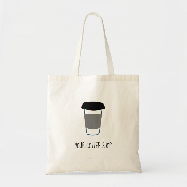 Anpassningsbar Cafe Merch Your Coffee Shop Tygkasse (Framsidan)