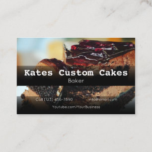 Anpassningsbar Cake Baker Birthday Business Compan Visitkort