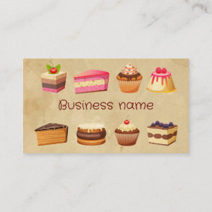 Anpassningsbar Cake & Bröllop Cake Design Bakers B Visitkort