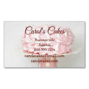 Anpassningsbar Cake & Bröllop Cake Design Bakers Magnetiska Visitkort