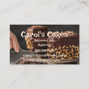 Anpassningsbar Cake & Bröllop Cake Design Bakers Visitkort