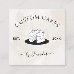 Anpassningsbar Cake Design Marble Social Media Ele Fyrkantigt Visitkort
