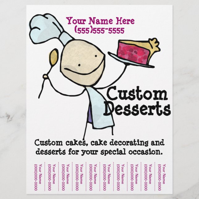 Anpassningsbar Cakes. Dekorerar. Catering Reklamblad (Framsidan)