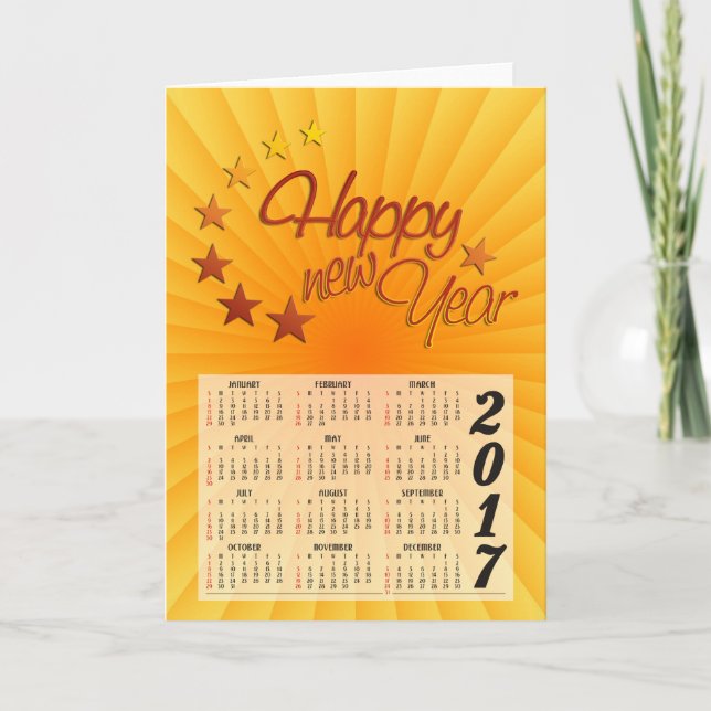Anpassningsbar Calendar 2017 + ditt foto, backgr., Helgkort (Framsida)
