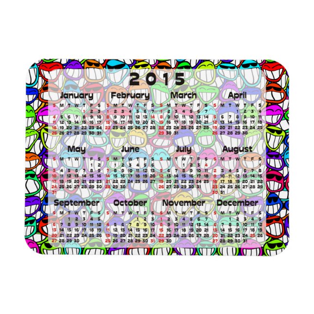 Anpassningsbar Calendar + ditt eget foto/din egen  Magnet (Horisontell)