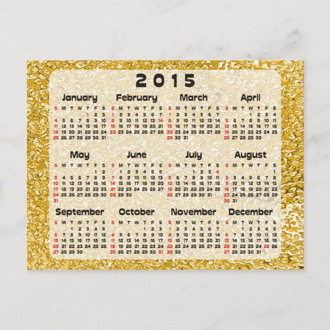 Anpassningsbar Calendar + ditt eget foto/din egen  Vykort (Framsida)