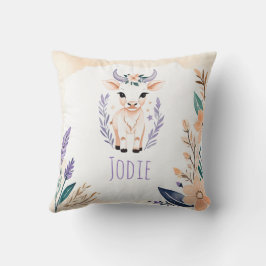 Anpassningsbar Calf Pillow Boho Blommigt Design - Kudde