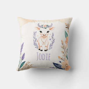 Anpassningsbar Calf Pillow Boho Blommigt Design - Kudde