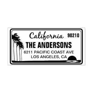 Anpassningsbar California License Plate Adress Fri Självfärgande Stämpel