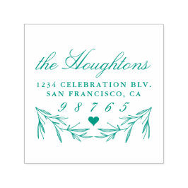 Anpassningsbar Calligraphy Family Namn Returadress Självfärgande Stämpel