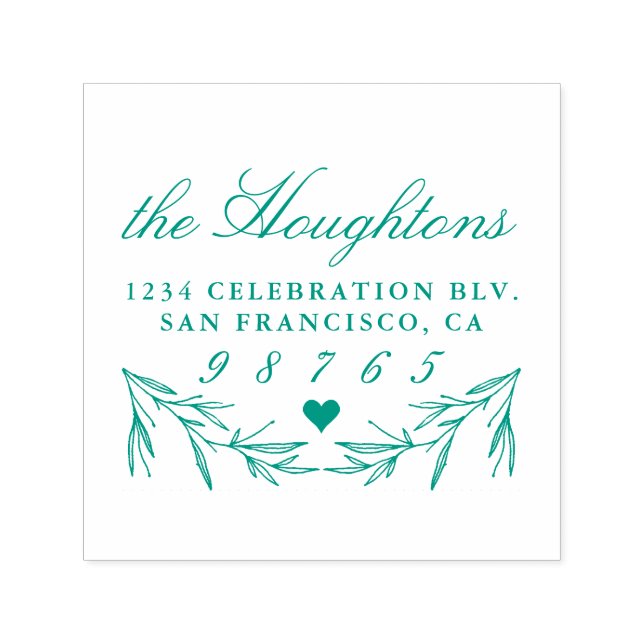 Anpassningsbar Calligraphy Family Namn Returadress Självfärgande Stämpel (Design)