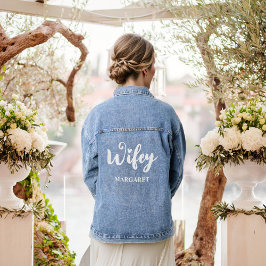 Anpassningsbar Calligraphy Heart Wifey Namn Bröllo