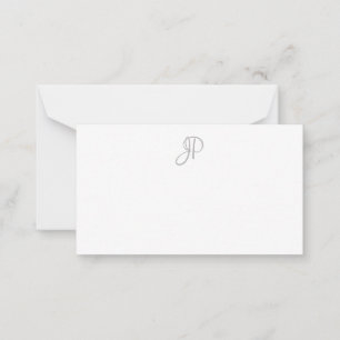 Anpassningsbar Calligraphy Monogrammed Minimalist- Anteckningskort