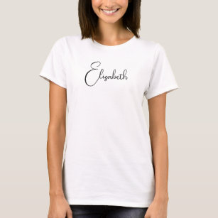 Anpassningsbar Calligraphy Namn Modern Cute Womens T Shirt