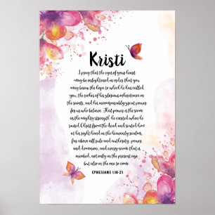 Anpassningsbar Calligraphy Prayer Poster, Eph. 1:1 Poster