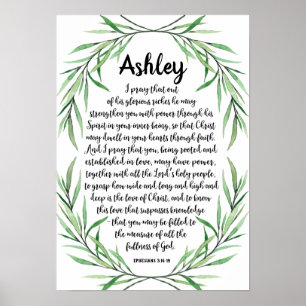 Anpassningsbar Calligraphy Prayer Poster, Eph. 3:1 Poster